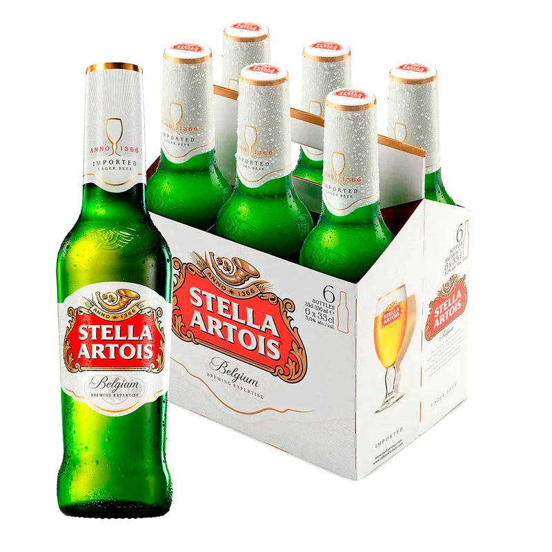 Stella Artois Cerveza 6 Botellas de 330 ml c/u.
