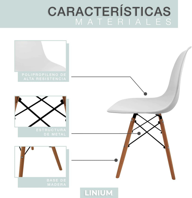 LINIUM Silla Minimalista Blanco