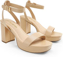 DREAM PAIRS Tacones de Plataforma con Punta Cuadrada