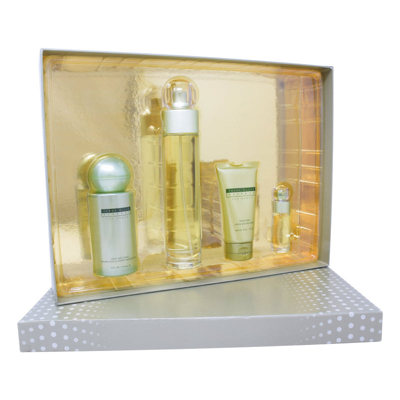 Set Perry Ellis Reserve Women 4Pzs 100ml EDP Spray/ Hand Cream 57G/ Body Mist 118ml/ 7.5ml EDP Spray