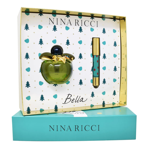 Set  Nina Ricci Bella 2Pzs 80ml EDT Spray/ Lipstick Radiant Red 2.5Gr