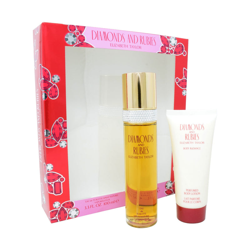 Elizabeth Taylor Set para Dama Diamonds & Rubies 2 Piezas 100 ml EDT Spray/ Body Lotion 100 ml