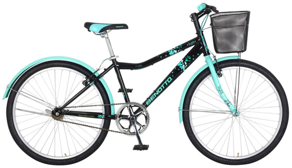 Bicicleta Benotto Montaña Kyra R26 1V para Mujer Acero en Mezcal de Colores Negro y Aqua con Envío Gratis