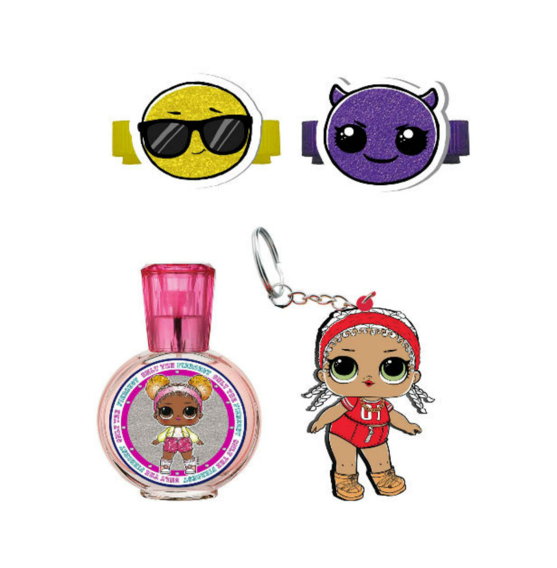 LOL SURPRISE Set para Niña 2 Piezas: Fragancia 30 ml EDT Spray, Pinzas para Cabello y Llavero