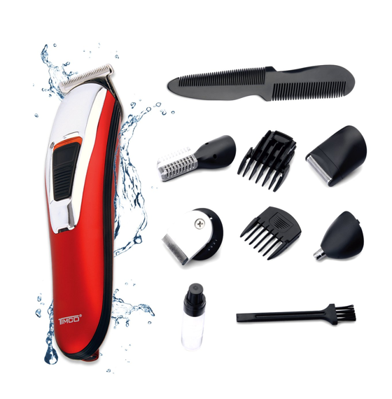 TIMCO Rasuradora Eléctrica 7 en 1 Resistente al Agua Trimmer PG-600 Roja Envío Gratis a Todo México