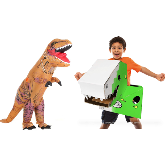 Decdeal Kit Disfraz Inflable T-Rex + T-Rex Armable Piedra Papel o Tijeras Envío Gratis a Todo México