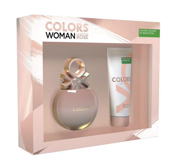 Colors Benetton Woman Set para Dama Rose Fragancia 100 ml / Body Lotion 75 ml