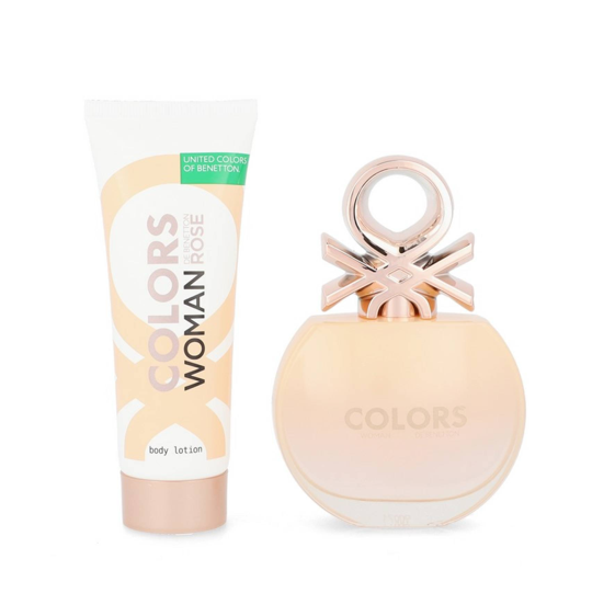 Colors Benetton Woman Set para Dama Rose Fragancia 100 ml / Body Lotion 75 ml