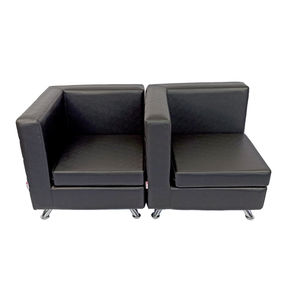 LETMEX Sillón de Espera (1 pieza) W25 Negro Envío Gratis a Todo México