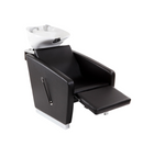 LETMEX Lavabo de Cerámica con Asiento y Descansapies Manual C36 Negro con Blanco Envío Gratis a Todo México