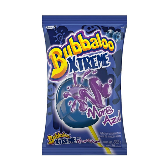 Bubbaloo Paleta Bubba Xtreme Mora Azul Bolsa con 20 Piezas Envío Gratis a Todo México