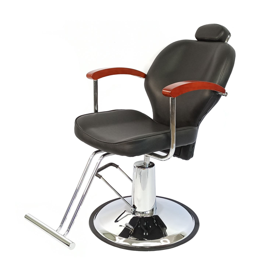 LETMEX Silla para Estética o Barbería Reclinable con Descansabrazos en Madera LET-2201N Negro Envío Gratis a Todo México