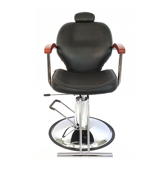 LETMEX Silla para Estética o Barbería Reclinable con Descansabrazos en Madera LET-2201N Negro Envío Gratis a Todo México