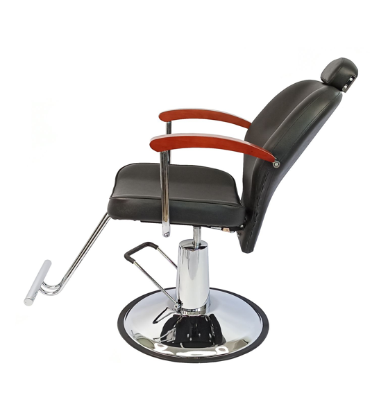 LETMEX Silla para Estética o Barbería Reclinable con Descansabrazos en Madera LET-2201N Negro Envío Gratis a Todo México