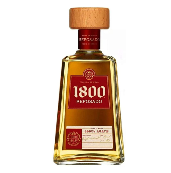 1800 Caja con 12 Piezas Tequila Reposado 700 ml