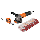 Truper Combo Esmeriladora 4-1/2" 700 W, 10 Discos y Flexómetro COMBOE-4-1/2A12 Naranja con Negro Envío Gratis a Todo México