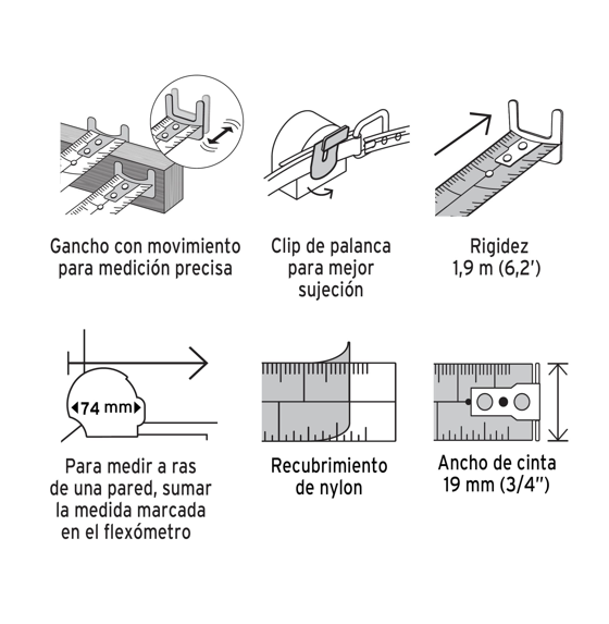 Truper Flexómetro Gripper, Contra Impacto, 5 m, Cinta 19 mm FH-5M Naranja con Negro Envío Gratis a Todo México