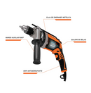 Truper Rotomartillo 1/2", Profesional, 850 W ROTO-1/2A9 Negro con Naranja