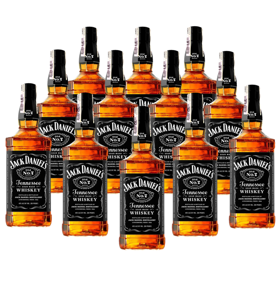 Jack Daniel´s Caja con 12 Piezas Whisky 1000 ml