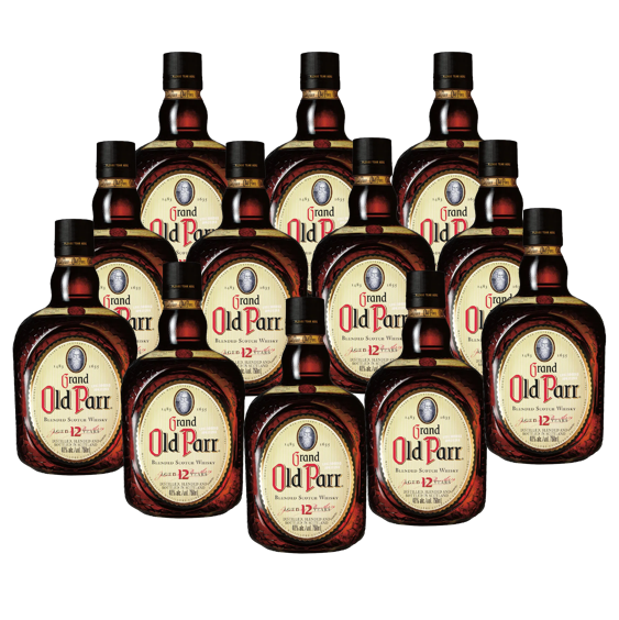 Grand Old Parr Caja con 12 Piezas Whisky 12 años Blend 1000 ml