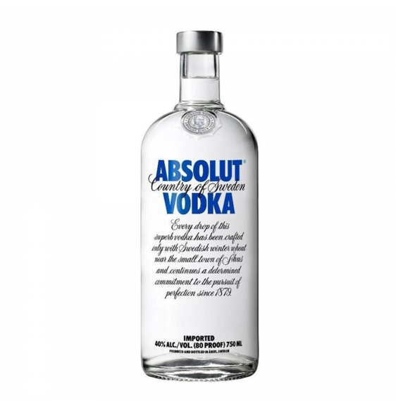 Absolut Caja con 12 Piezas Vodka Azul 750 ml