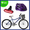 Benotto Kit para Mujer Bicicleta de Montaña KYRA R24 1V. Mujer Frenos ”V” Acero Azul/Blanco + Casco CROSTIS Morado + Luz Trasera USB Azul Envío Gratis a Todo México