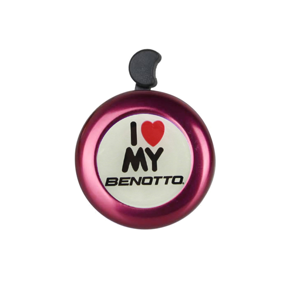 Benotto Kit Bicicleta Entrenadora para Niña PICCOLINA R12 Rosa Brillante/Blanco + Timbre BENOTTO 45A-01 ”I Love My BENOTTO” Rojo + Luz Trasera USB Roja Envío Gratis a Todo México