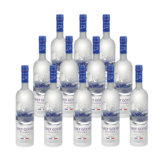 Grey Goose Caja con 12 Piezas Vodka 750 ml