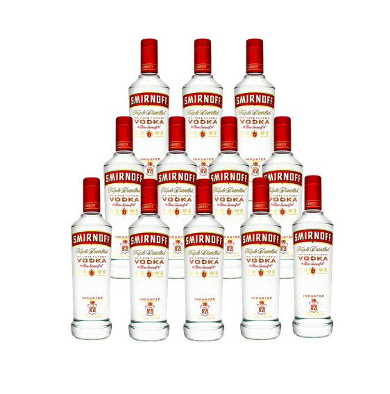 SMIRNOFF Caja con 12 Piezas Vodka 750 ml