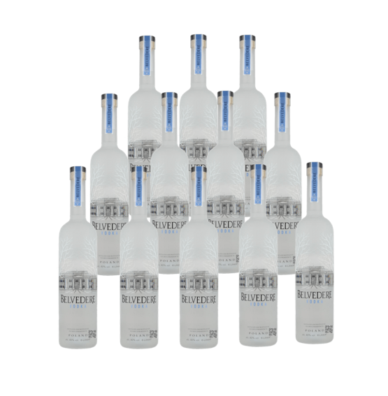 Belvedere Caja con 12 Piezas Vodka 1000 ml