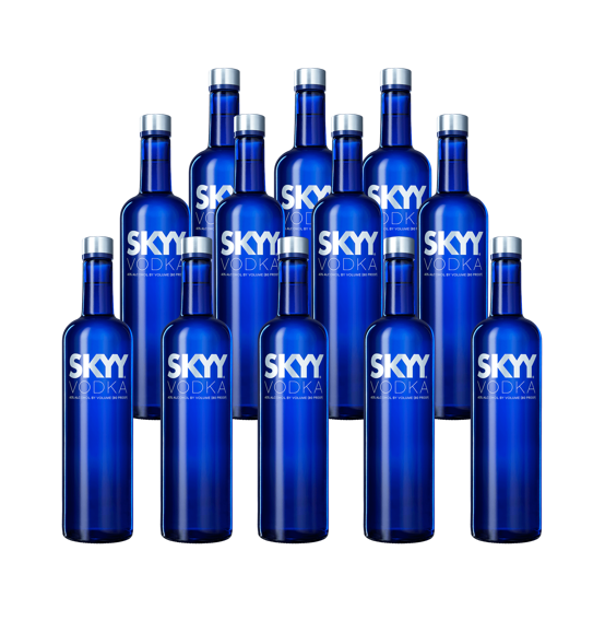 Skyy Caja con 12 Piezas Vodka 750 ml