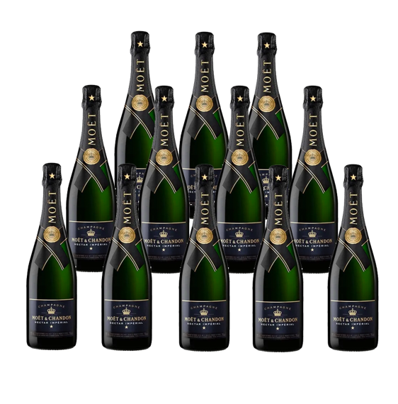 MOËT & CHANDON Caja con 12 Piezas Champagne Nectar Impérial 750 ml