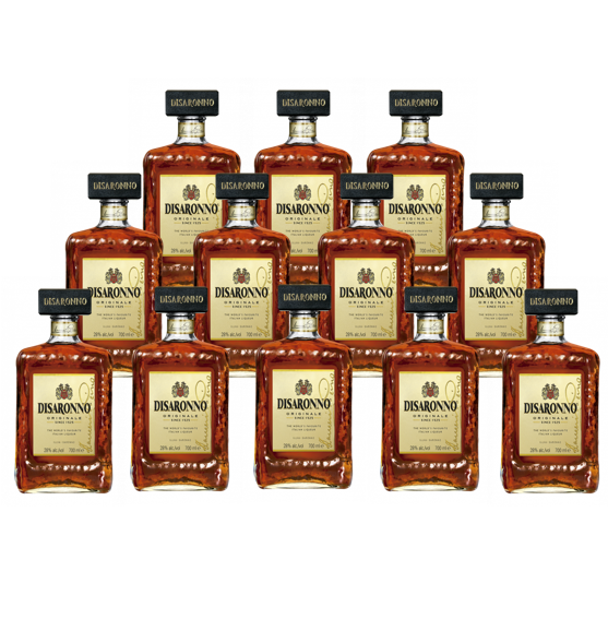 DISARONNO Caja con 12 Piezas Licor Amaretto 700 ml