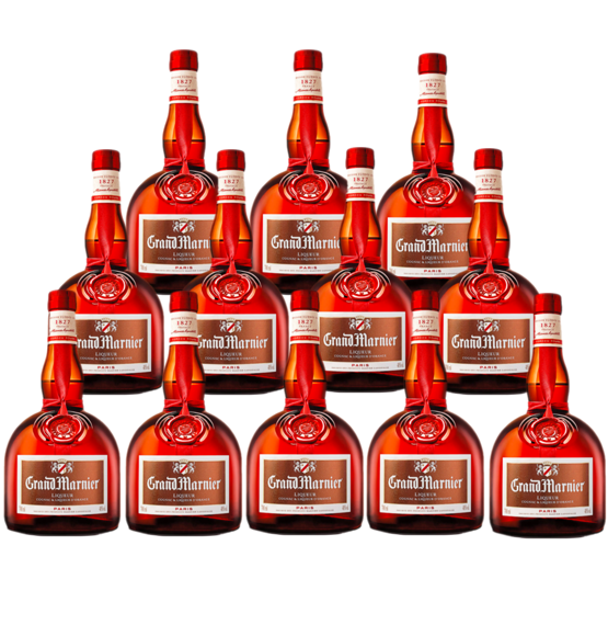 Grand Marnier Caja con 12 Piezas Licor Cordon Rouge 700 ml