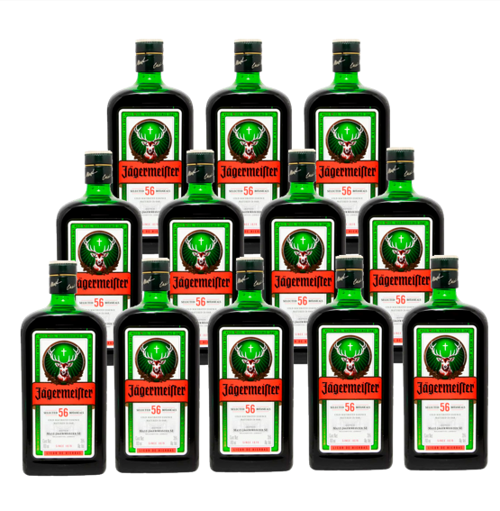 Jägermeister Caja con 12 Piezas Licor Herbal 700 ml