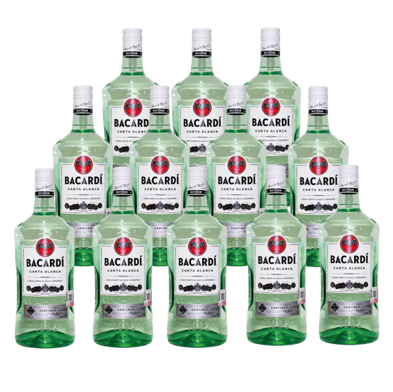 BACARDÍ Caja con 12 Piezas Ron Carta Blanca 1750 ml