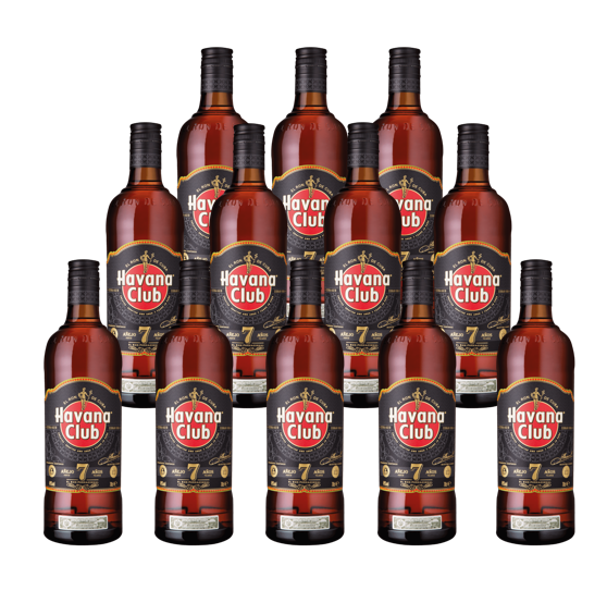 Havana Club Caja con 12 Piezas Ron Añejo 7 Años 700 ml