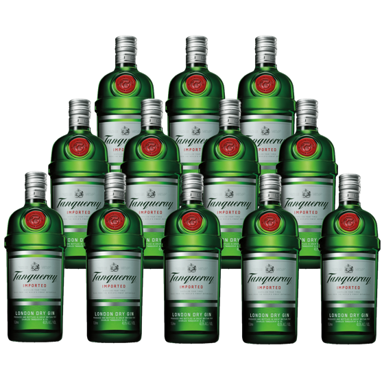 Tanqueray London Dry Caja con 12 Piezas Ginebra 1000 ml