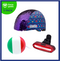 Benotto Kit para Niña Casco C-PREME FEATHER FLIP Morado + Timbre Tricolor Tricolor Verde/Blanco/Rojo + Luz Trasera USB DC918 Roja Envío Gratis a Todo México