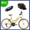 Benotto Kit Bicicleta para Mujer MADEIRA R26 21V FS Sunrace Frenos ”V” Acero Naranja + Casco Benotto Montaña HW-1 Negro + Luz Trasera USB Azul Envío Gratis a Todo México