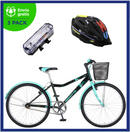 Benotto Kit Bicicleta para Mujer KYRA R26 V1 Negro Aqua + Casco Benotto Montaña HW-1 Negro + Luz Trasera USB JH818B Roja Envío Gratis a Todo México