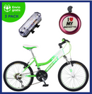 Benotto Kit Bicicleta para Niña MADEIRA R20 21V. FS Sunrace Frenos ”V” Acero Verde/Blanco + Timbre BENOTTO 45A-01 ”I Love My BENOTTO” Rojo + Luz Trasera USB Blanca Envío Gratis a Todo México