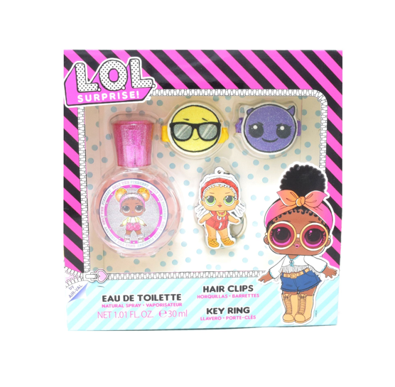 LOL SURPRISE Set para Niña 2 Piezas: Fragancia 30 ml EDT Spray, Pinzas para Cabello y Llavero